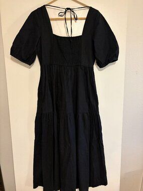 Uniqlo linen blend square neck dress